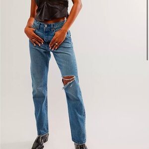 Levi's 501 - Medium Wash, Lightly Distressed